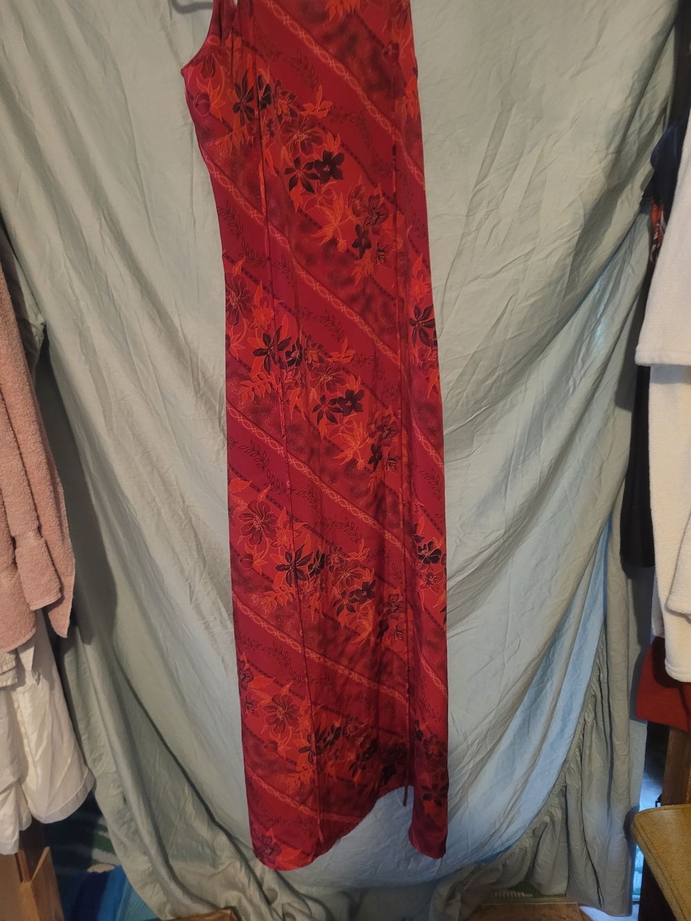 Red Floral Maxi Dress - Elegant Sleeveless Evening Gown